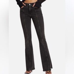 Frame Denim Black High-Rise Flare Jeans